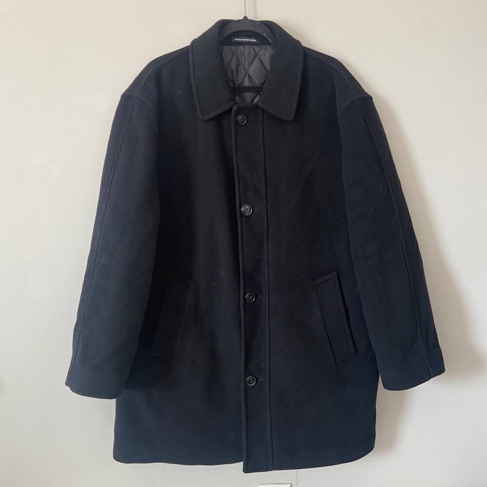 Polo Ralph Lauren Black Italian Cashmere Insulated Peacoat Sz 42R